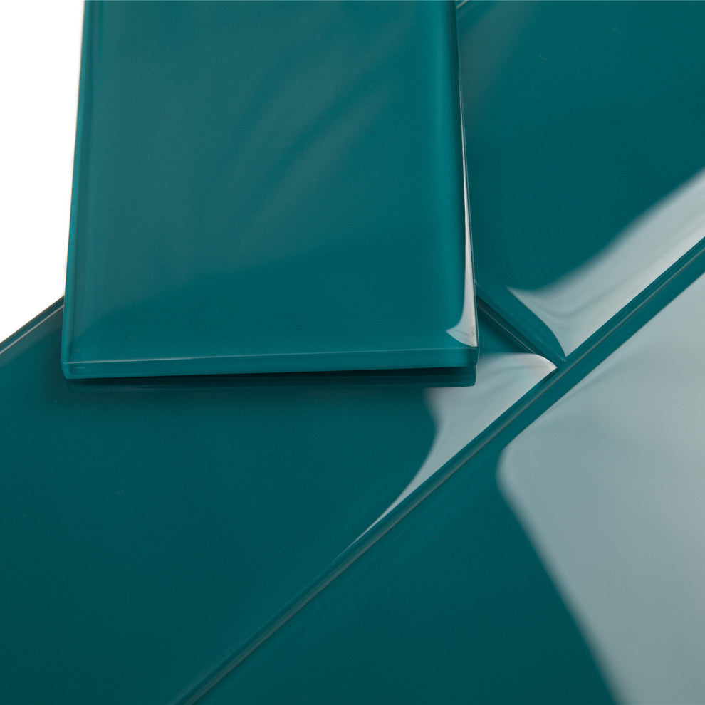 4"x12" Glass Subway Collection, Dark Teal