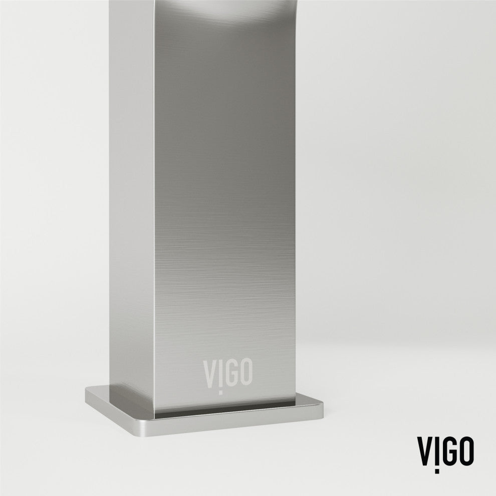 VIGO Dunn 6" H Single Handle Single Hole Bathroom Faucet, Brushed Nickel, Without Extras