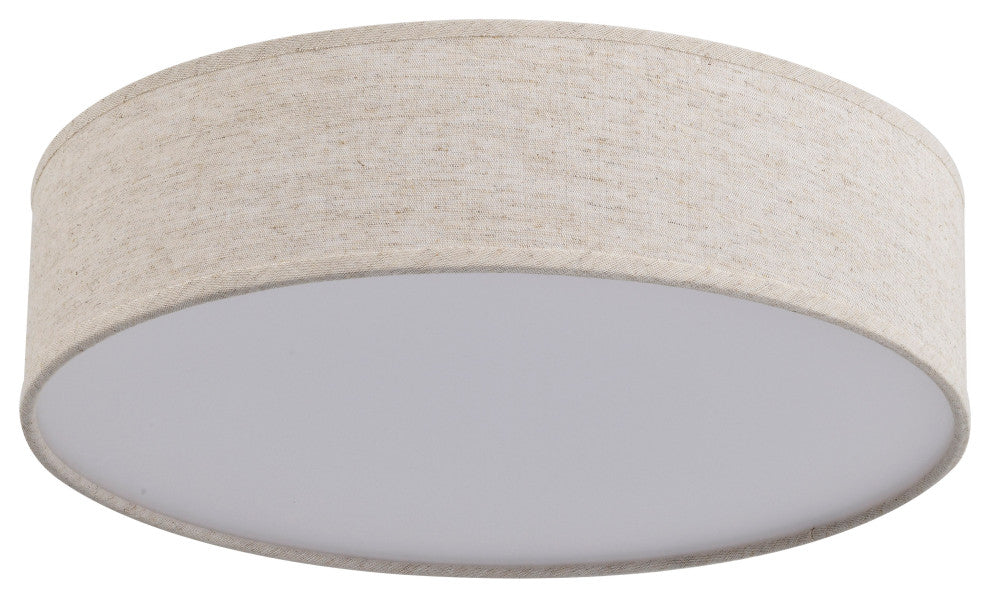 Nuvo 1-Light 15" LED Beige Fabric Flush Mount