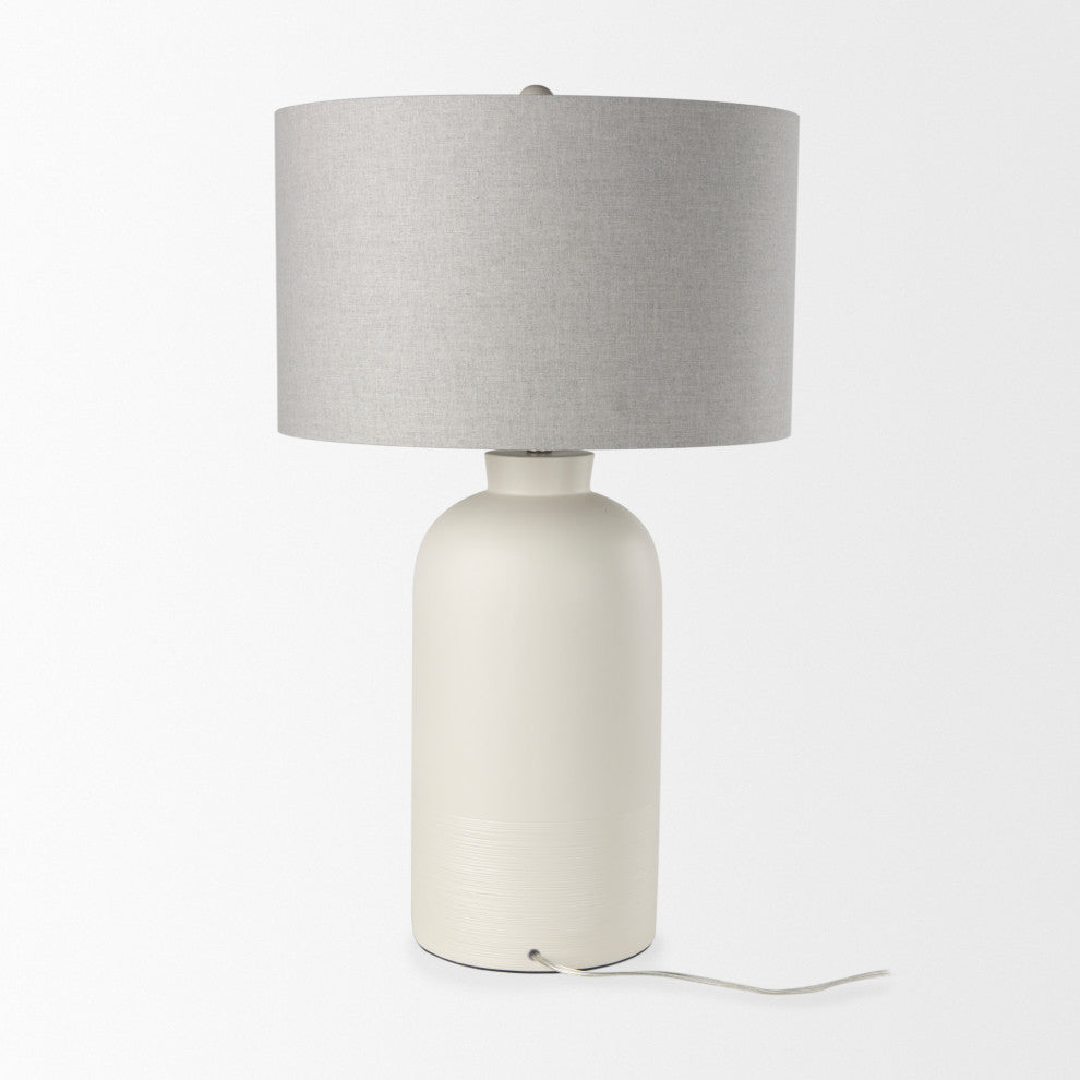 Cato 20.0Lx20.0Wx33.5H Cream Base With White Shade Table Lamp
