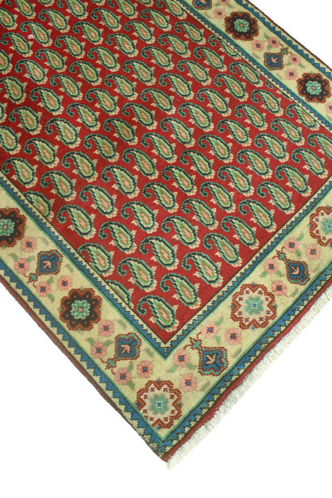Fine Vintage Distressed Ashley Red/Beige Runner, 3'3x9'8
