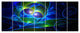 Blue Curly Spiral on Black, Abstract Wall Art Canvas, 83"x32", 7 Panels