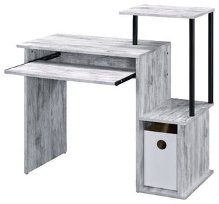 Computer Desk With Keyboard Tray, Antique White and Black