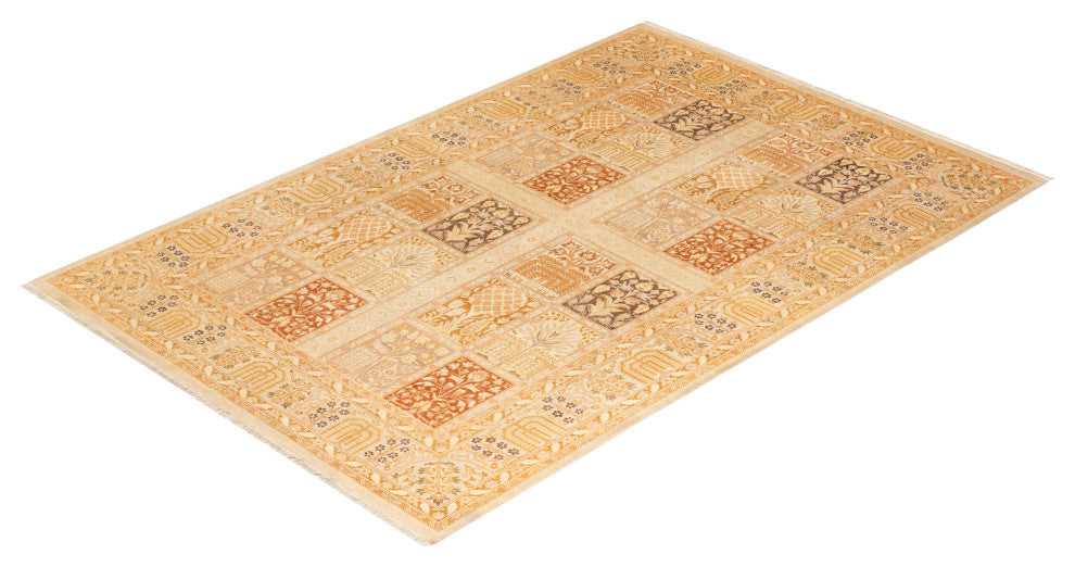 Mogul, One-of-a-Kind Hand-Knotted Area Rug Ivory, 6' 2" x 9' 2"