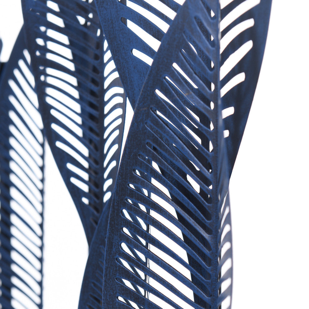 Nola Blue Aesthetic Blue Metal Leaves