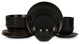 Stone Lain Brasa Stoneware 16 Piece Dinnerware Set, Black