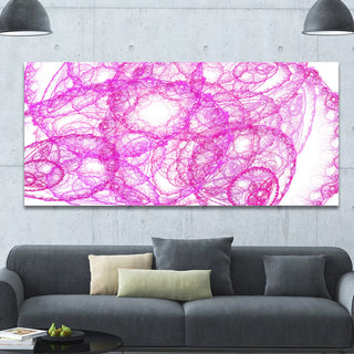 Pink Pattern on White Background, Oversized Abstract Canvas Art Print, 60x28