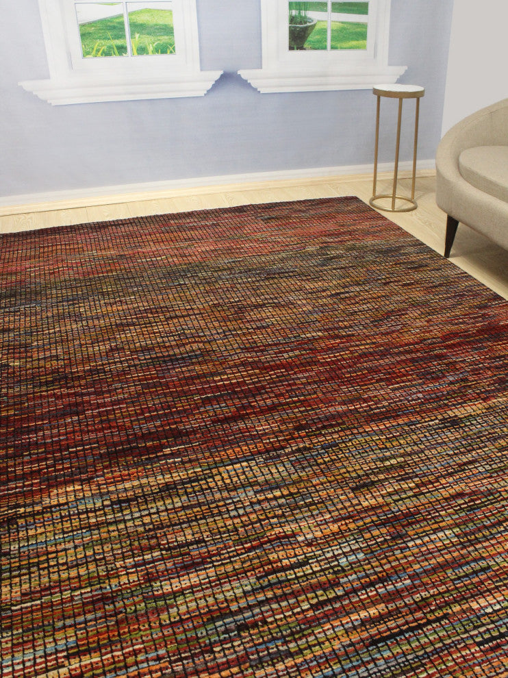 High-Low Chobi Denny Red Rug, 8''2x10''5