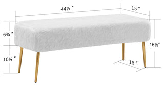 Soft-Touch Faux Fur Bedroom Bench, White