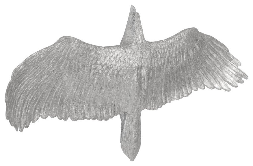 Soaring Eagle Wall Art, Resin, Silver Leaf, Small