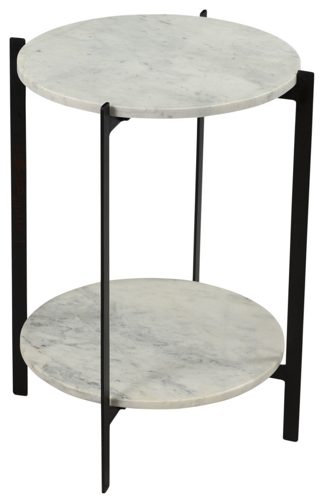 Contemporary Melanie Accent Table - White