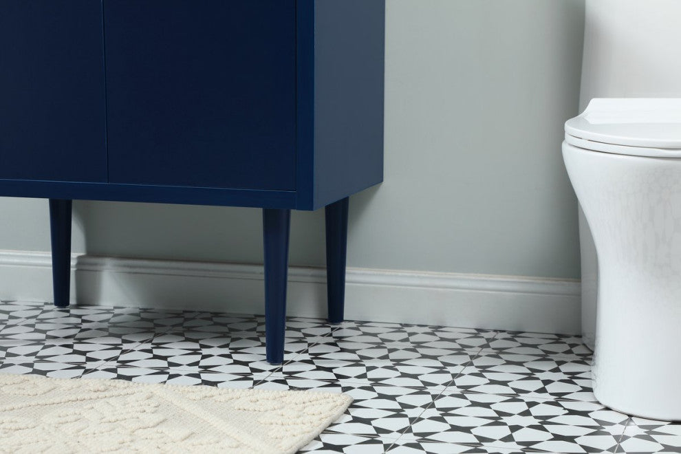 Home Living 19" Midcentury Modern Blue-Light Bathroom Vanity