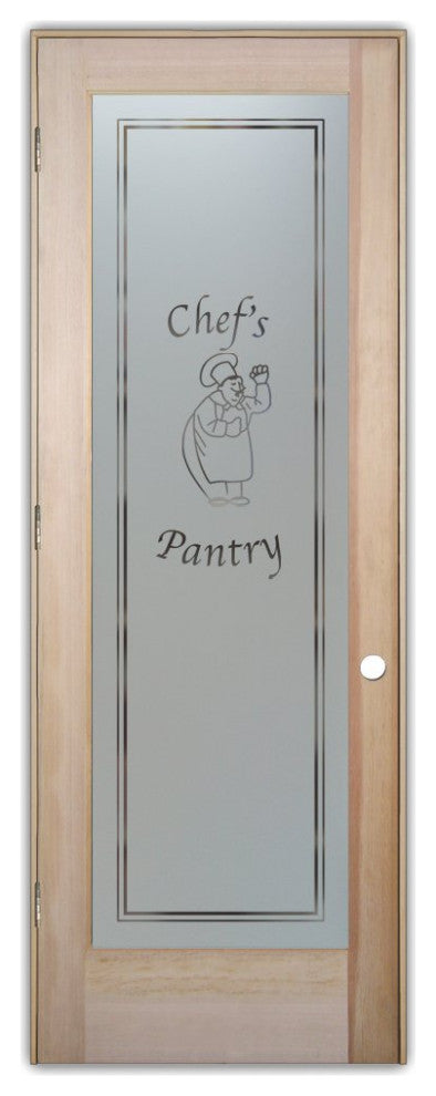 Pantry Door - Happy Chef - Douglas Fir (stain grade) - 24" x 96" - Knob on...