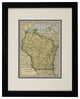 Original Wisconsin Map, Framed Vintage Wisconsin Map- Authentic 1920s