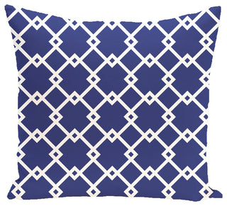 Link Lock Geometric Print Pillow, Blue Suede, 16"x16"