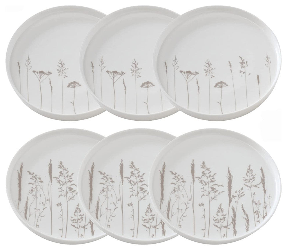 6 Piece Meadow Flower Plate Set