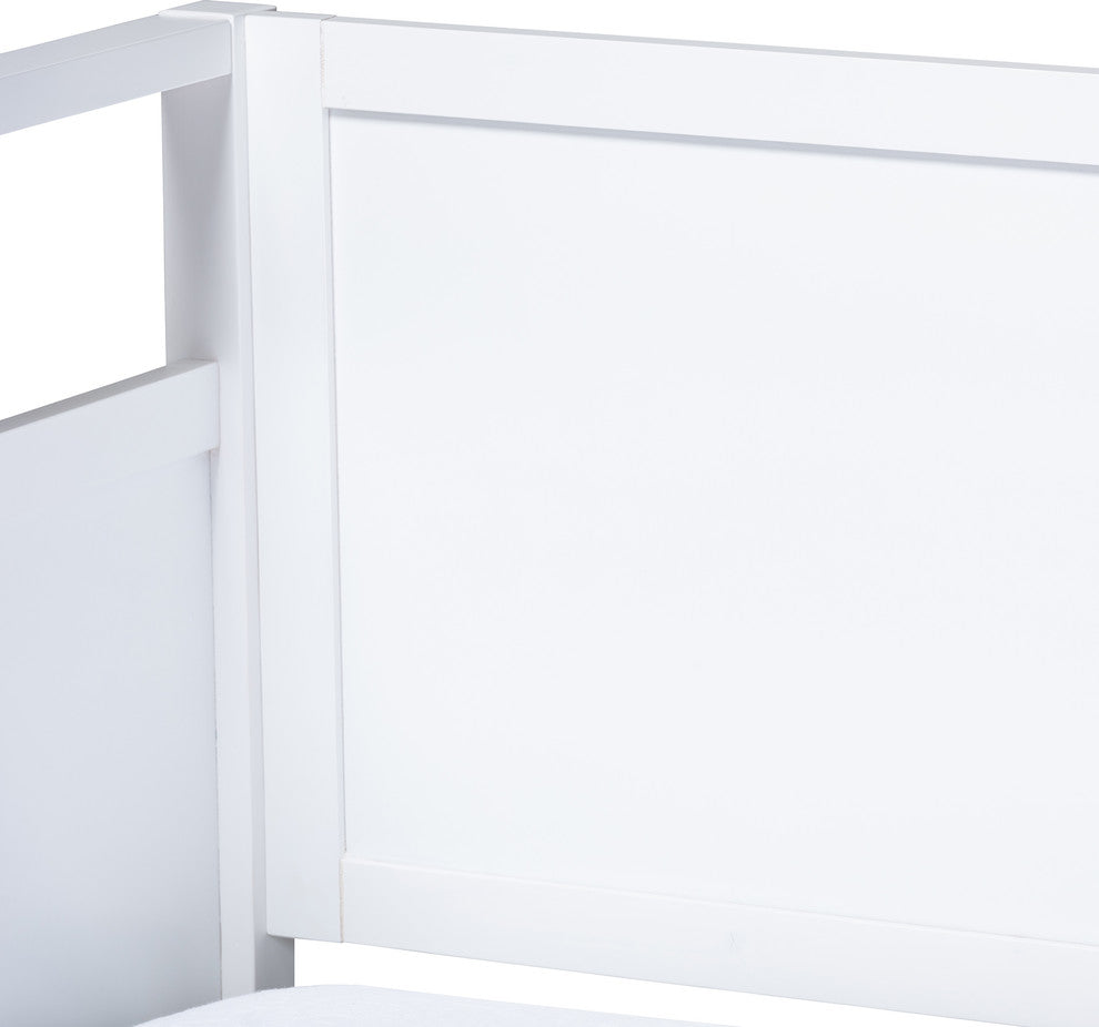 Verr Cottage Farmhouse White Wood Twin Size Daybed, White