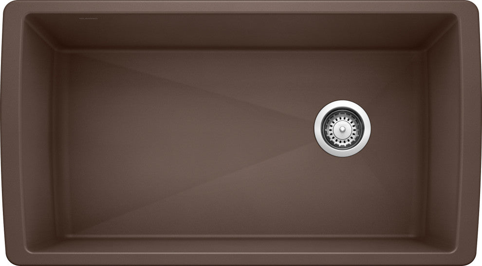 Blanco Diamond 18.5-In X 33.5-In Single Bowl Undermount Kitchen Sink, Cafe Brown