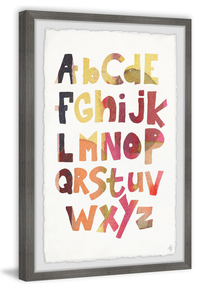 "Multi-color Alphabet" Framed Painting Print, 8"x12"