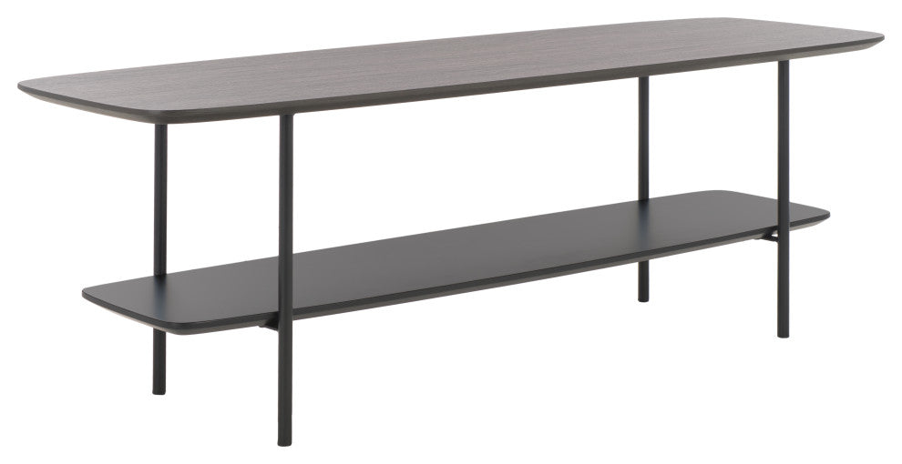 Safavieh Kayleigh Coffee Table, Dark Grey Oak/Matte Black