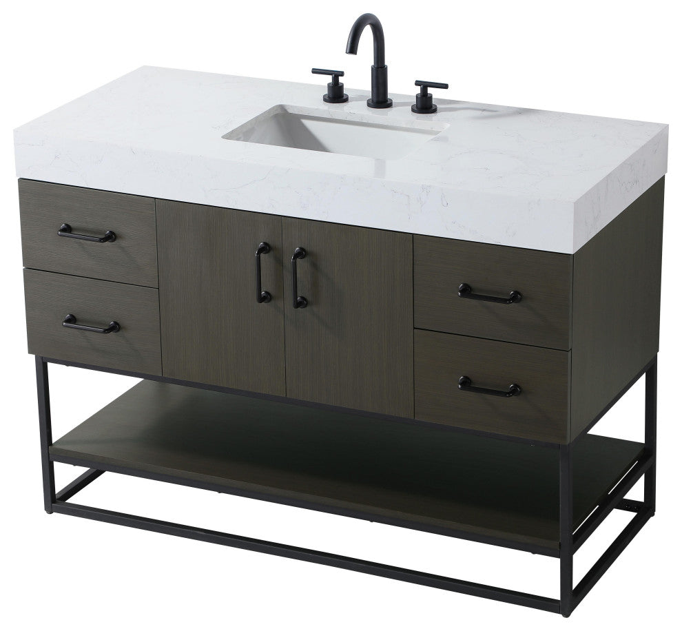 Home Living 48" Single Bathroom Vanity, Mocha Brown