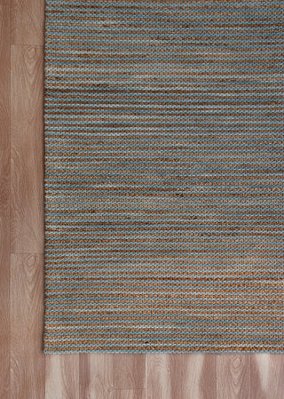 Crest Turquoise Rustic Striped Handmade Jute/Wool Blend Area Rug, 10' x 14'
