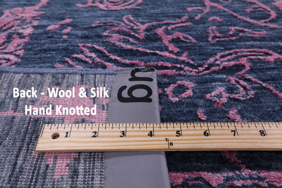 9' 1" X 12' 1" Handmade Persian Wool and Silk Rug Q6264