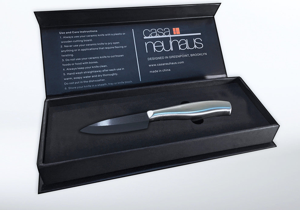 Casa Neuhaus Black Series 3 Inch Professional Paring Knife - Black Ceramic Blade