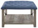 Marcus 30" Farmhouse Tufted Ottoman - Blue