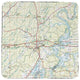 Logan Martin Lake, AL Nautical Map Coaster - 3 Sets of 4 (12 Total) Set of 4