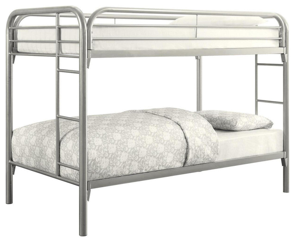 Twin Over Twin Bunk Bed, Silver