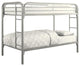 Twin Over Twin Bunk Bed, Silver