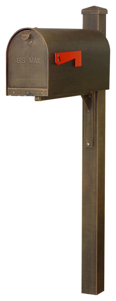Titan Steel Curbside Mailbox and Wellington Post, Copper