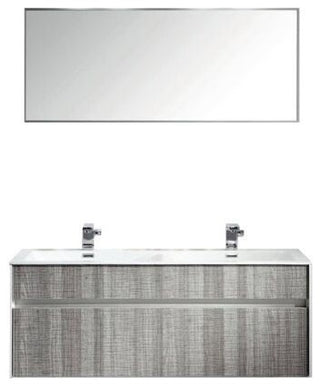 Eviva Ashy 48" Wall Mount Modern Bathroom Vanity Ash Gray White Integrated Sink