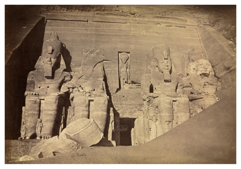 "Temple of Ramesses II, Abu Simbel, c. 1860s" Print by Antonio Beato, 32"x23"