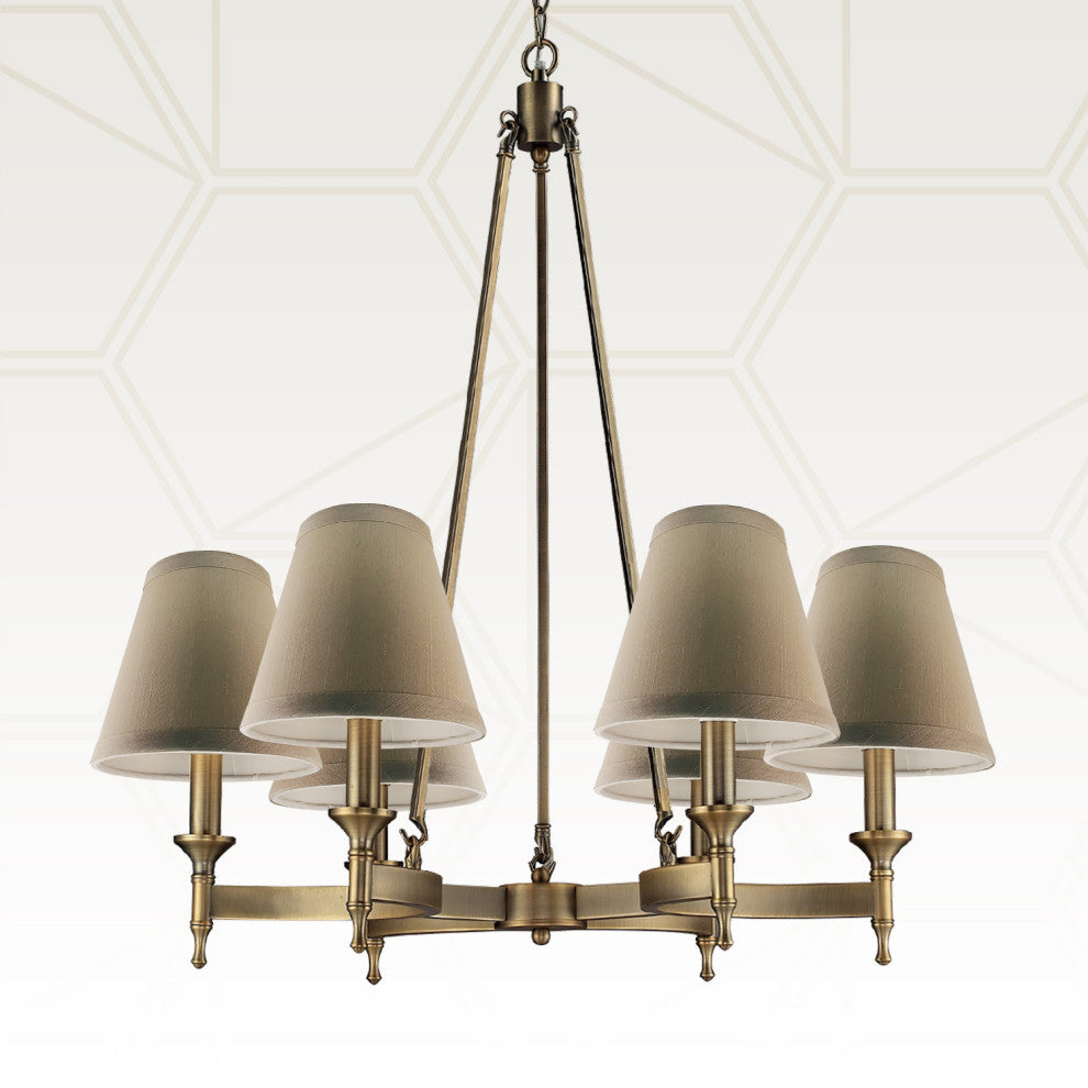 Royal Designs Empire Flame Clip On Chandelier Lamp Shade, Gray, Multiple Sizes