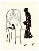 "Dressed Woman Walks Into a Restaurant" Paper Print by Maxfield Parrish, 14"x18"