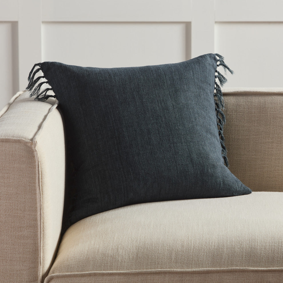Jaipur Living Majere Solid Navy Down Pillow 20" Square