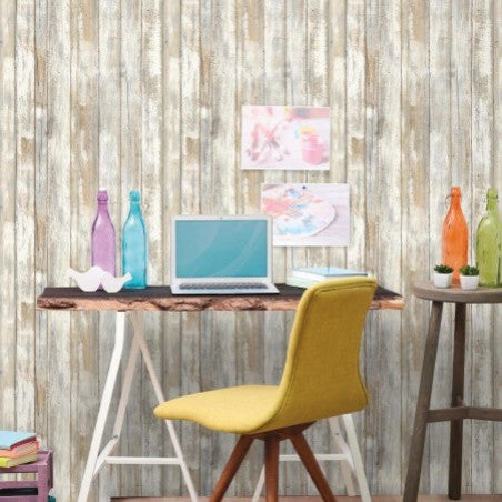 Distressed Wood Peel and Stick Wallpaper