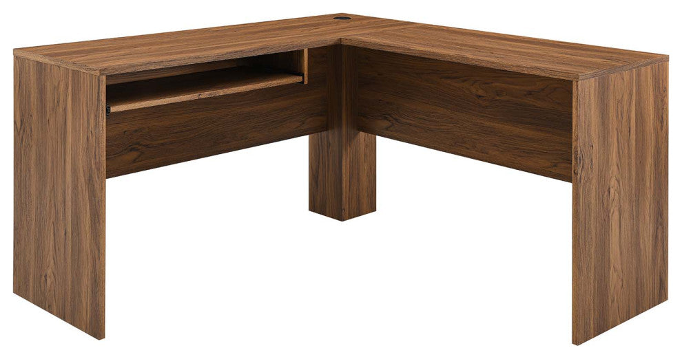 Render Wood Desk and File Cabinet Set, Walnut