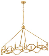 Hinkley Leona Medium Eight Light Linear, Distressed Brass