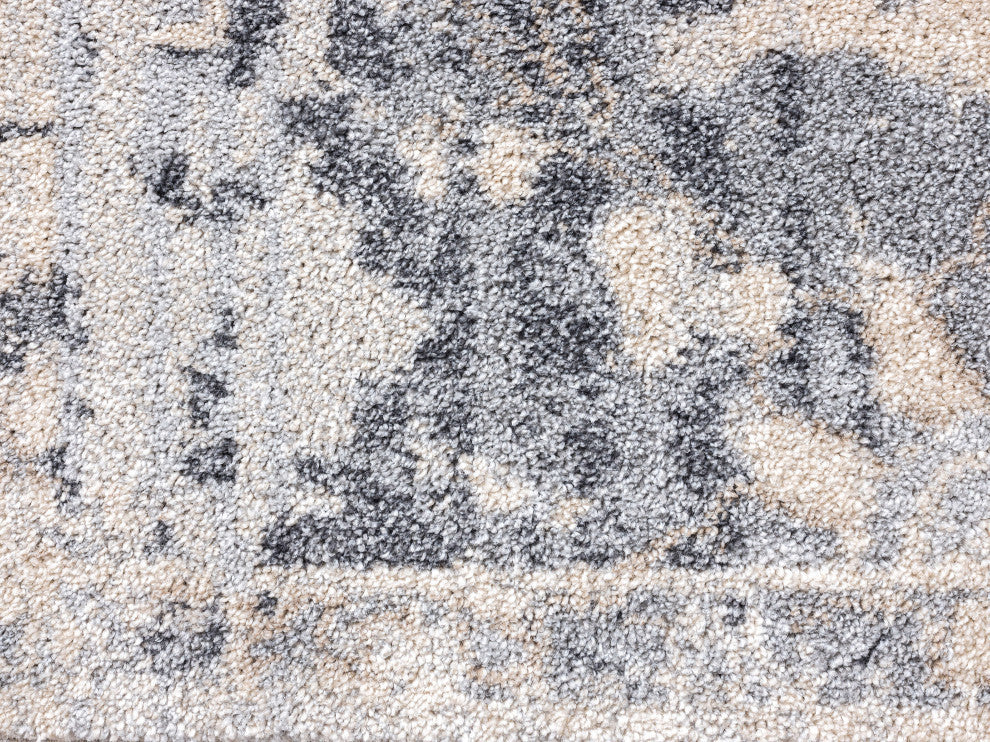 Abani Quartz QRZ190A Grey Vintage Medallion Area rug