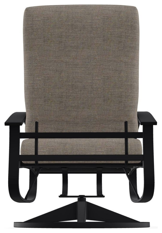 Belle Isle Cushion Outdoor Swivel Rocker, Rain Cast/Black