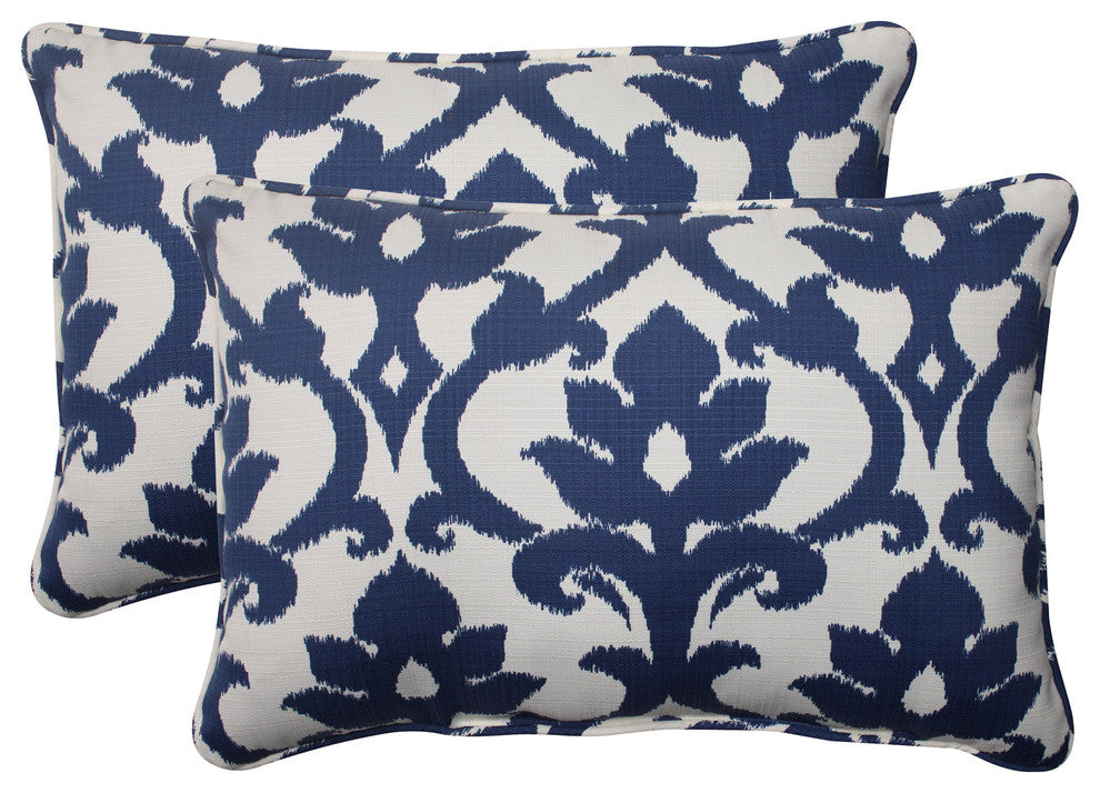 Bosco Navy Oversized Rectangle Throw Pillow, Set of 2