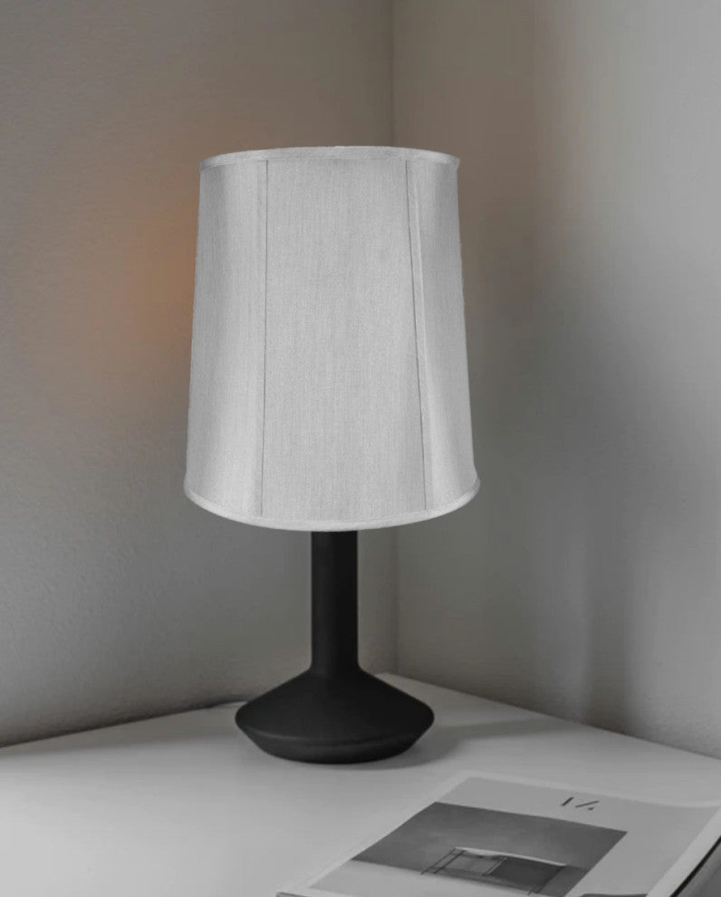 Fabric Drum Deluxe Lamp Shade With Liner 12"x14"x15", Gray