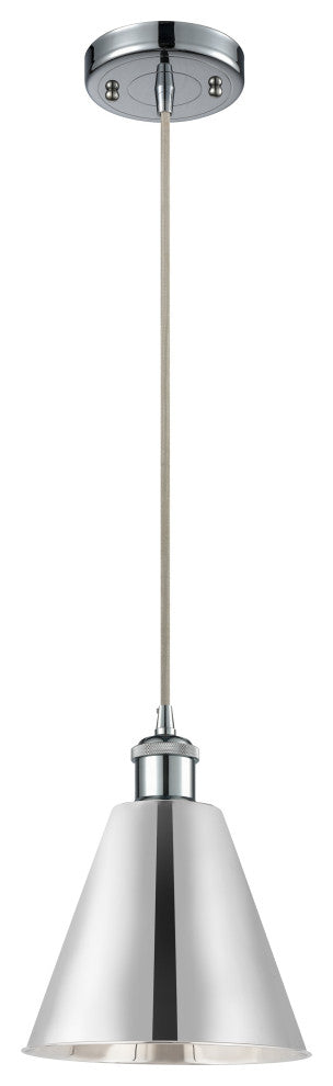 Ballston Cone Mini Pendant, Polished Chrome, LED