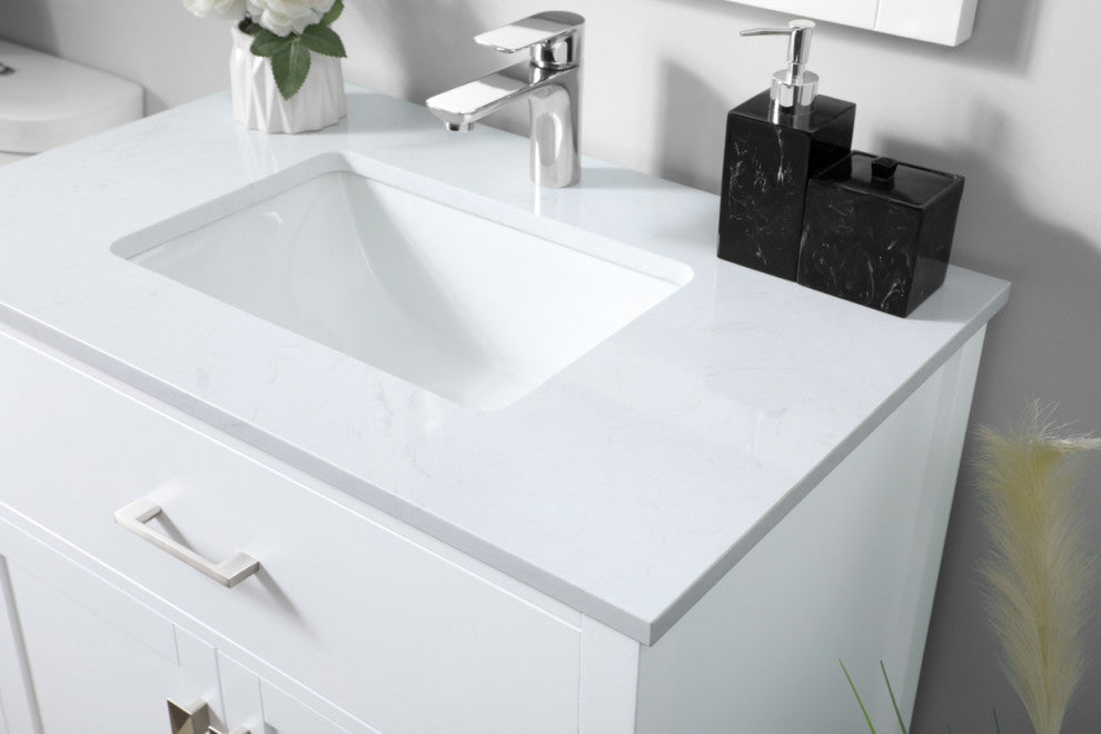 30" SIngle Bathroom Vanity, White