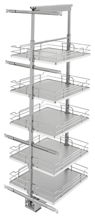 Adjustable Solid Surface Pantry System for Tall Pantry Cabinets, Gray, 19.25"