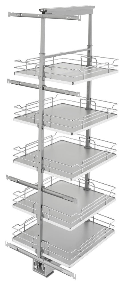 Adjustable Solid Surface Pantry System for Tall Pantry Cabinets, Gray, 19.25"