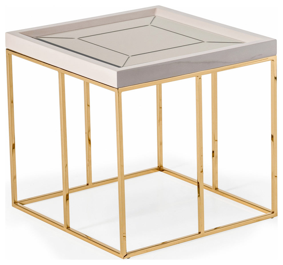 Carmela Side Table Shimmering Ivory